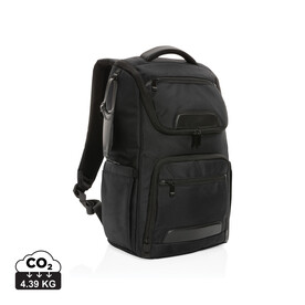 Swiss Peak AWARE™ RPET Voyager 15.6" Laptop Rucksack schwarz bedrucken, Art.-Nr. P762.881 Swiss Peak AWARE™ RPET Voyager 15.6" Laptop Rucksack schwarz bedrucken, Art.-Nr. P762.881