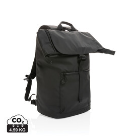 Impact AWARE™ RPET wasserabweisender 15.6&amp;quot; Laptop-Rucksack schwarz bedrucken, Art.-Nr. P762.901
