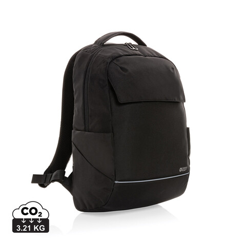 Swiss Peak Brooke AWARE™ 15,6&quot; Laptop-Rucksack aus rPET schwarz bedrucken, Art.-Nr. P763.031