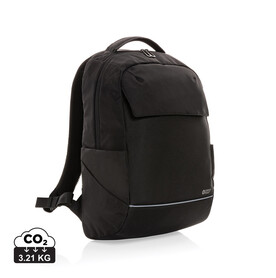 Swiss Peak Brooke AWARE™ 15,6&amp;quot; Laptop-Rucksack aus rPET schwarz bedrucken, Art.-Nr. P763.031