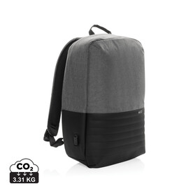 Swiss Peak AWARE™ Anti-Theft-RFID 15.6&amp;quot;-Laptop-Rucksack grau bedrucken, Art.-Nr. P763.132