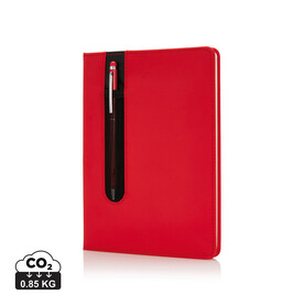 Basic Hardcover PU A5 Notizbuch mit Stylus-Stift rot bedrucken, Art.-Nr. P773.314 Basic Hardcover PU A5 Notizbuch mit Stylus-Stift rot bedrucken, Art.-Nr. P773.314