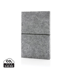 A5-Softcover-Notizbuch aus GRS zertifiert recyceltem Filz grau bedrucken, Art.-Nr. P774.472 A5-Softcover-Notizbuch aus GRS zertifiert recyceltem Filz grau bedrucken, Art.-Nr. P774.472
