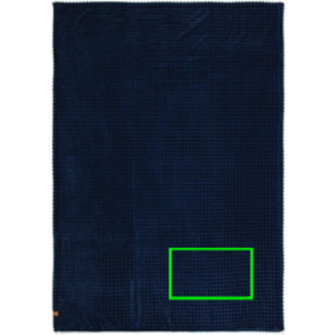 VINGA Branson Decke aus GRS recyceltem PET navy blau bedrucken, Art.-Nr. V404005