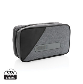 Tragbare UV-C-Sterilisationstasche mit integriertem Akku grau bedrucken, Art.-Nr. P820.222