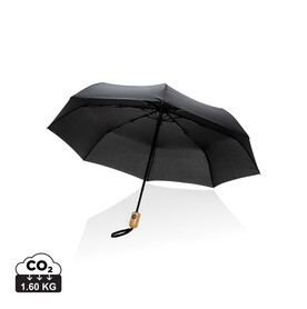 21&amp;quot; Impact AWARE™ RPET 190T Bambus-Schirm autom. open/close schwarz bedrucken, Art.-Nr. P850.611