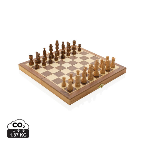 Faltbares Schachspiel aus Holz braun bedrucken, Art.-Nr. P940.129