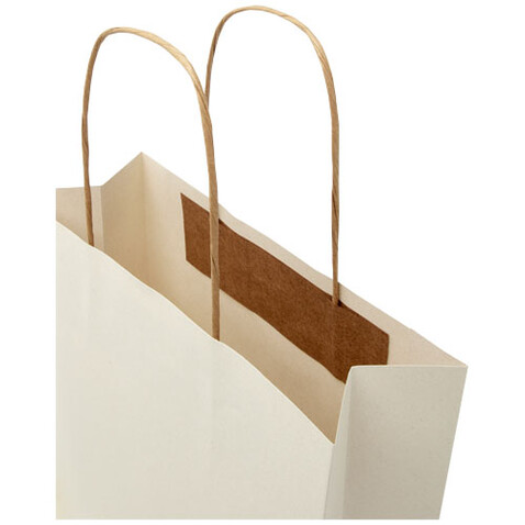 Papiertüte 150 g/m² aus landwirtschaftlichen Reststoffen mit gedrehten Griffen – 24 × 9 × 24 cm, offwhite bedrucken, Art.-Nr. 1ZM00101