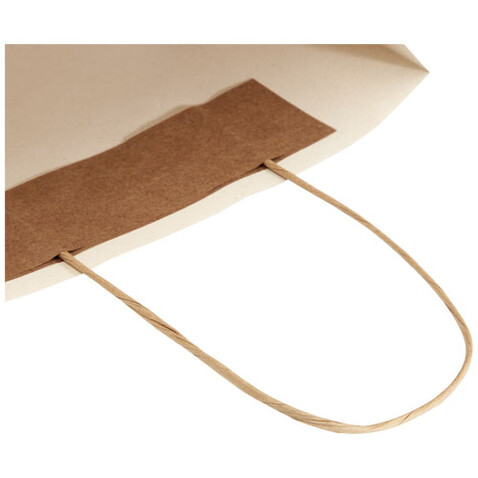 Papiertüte 150 g/m² aus landwirtschaftlichen Reststoffen mit gedrehten Griffen – 24 × 9 × 24 cm, offwhite bedrucken, Art.-Nr. 1ZM00101