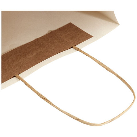 Papiertüte 150 g/m² aus landwirtschaftlichen Reststoffen mit gedrehten Griffen – 24 × 9 × 32 cm, offwhite bedrucken, Art.-Nr. 1ZM00201