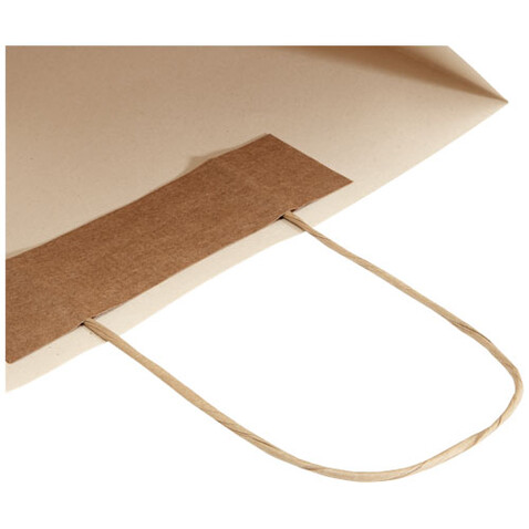 Papiertüte 150 g/m² aus landwirtschaftlichen Reststoffen mit gedrehten Griffen – 31 × 12 × 31 cm, offwhite bedrucken, Art.-Nr. 1ZM00401