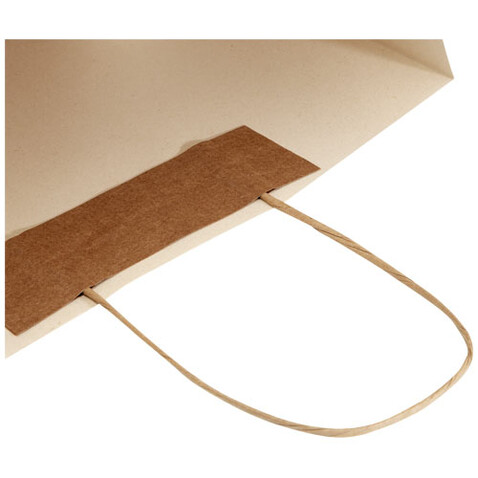 Papiertüte 150 g/m² aus landwirtschaftlichen Reststoffen mit gedrehten Griffen – 31 × 12 × 41 cm, offwhite bedrucken, Art.-Nr. 1ZM00501
