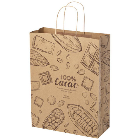 Kraftpapiertasche 120 g/m² mit gedrehten Griffen – 31 × 12 × 41 cm, Kraftpapier bedrucken, Art.-Nr. 1ZM01006