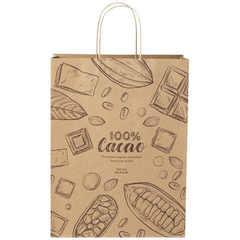 Kraftpapiertasche 120 g/m² mit gedrehten Griffen – 31 × 12 × 41 cm, Kraftpapier bedrucken, Art.-Nr. 1ZM01006