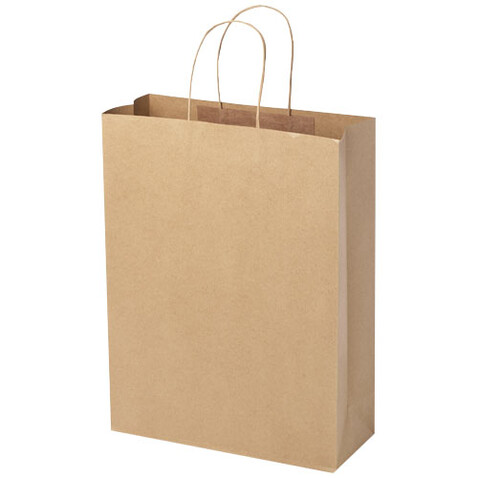 Kraftpapiertasche 120 g/m² mit gedrehten Griffen – 31 × 12 × 41 cm, Kraftpapier bedrucken, Art.-Nr. 1ZM01006