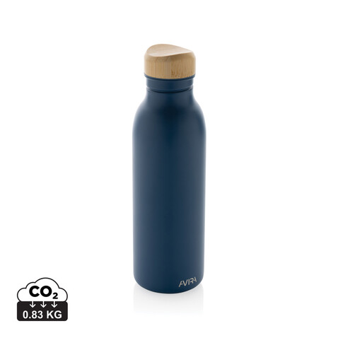 Avira Alcor 600ml Wasserflasche aus RCS rec. Stainless-Steel navy blau bedrucken, Art.-Nr. P438.065