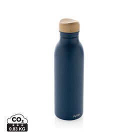 Avira Alcor 600ml Wasserflasche aus RCS rec. Stainless-Steel navy blau bedrucken, Art.-Nr. P438.065