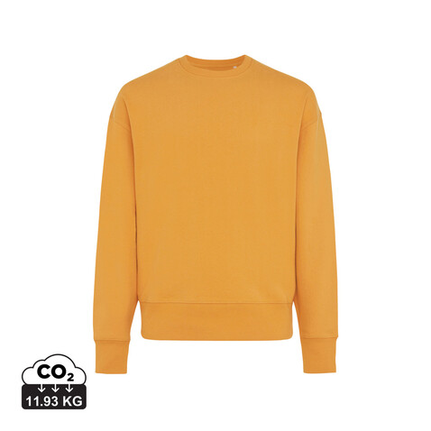 Iqoniq Kruger Relax-Rundhals-Sweater aus recycelt. Baumwolle sundial orange bedrucken, Art.-Nr. T9302.012.XXXL