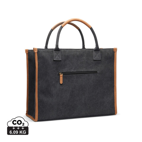 VINGA Bosler Büro-Tasche aus RCS recyceltem Canvas schwarz bedrucken, Art.-Nr. V762001 VINGA Bosler Büro-Tasche aus RCS recyceltem Canvas schwarz bedrucken, Art.-Nr. V762001