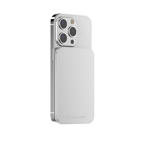 Urban Vitamin Burbank 3000mAh Powerbank aus RCS Plastik/Alu silber bedrucken, Art.-Nr. P322.812