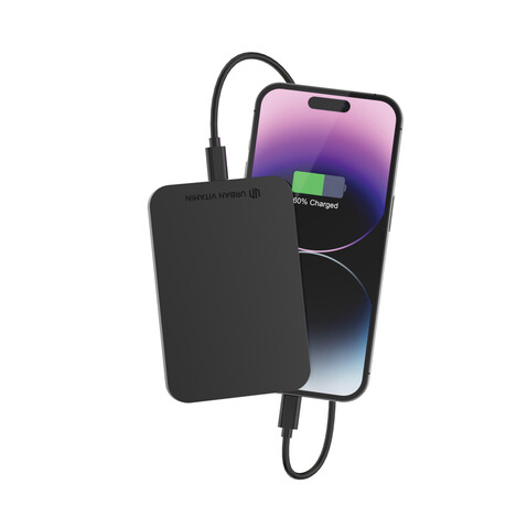 Urban Vitamin Burbank 3000mAh Powerbank aus RCS Plastik/Alu schwarz bedrucken, Art.-Nr. P322.811