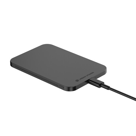 Urban Vitamin Burbank 3000mAh Powerbank aus RCS Plastik/Alu schwarz bedrucken, Art.-Nr. P322.811