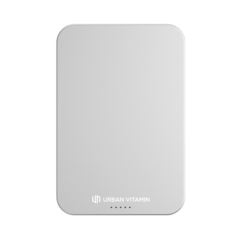 Urban Vitamin Richmond 5000mAh Powerbank aus RCS Plastik/Alu silber bedrucken, Art.-Nr. P322.822