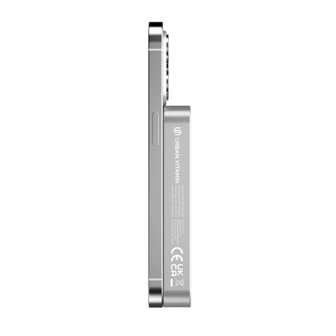 Urban Vitamin Compton 10000mAh Powerbank aus RCS Plastik/Alu silber bedrucken, Art.-Nr. P322.842