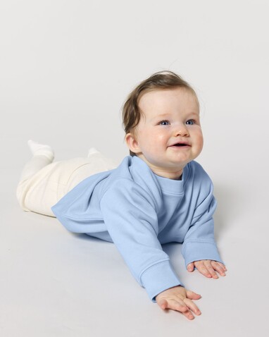 Baby Changer - Das Iconic Baby-Rundhals-Sweatshirt - Blue Soul - 12-18 m/80-86cm bedrucken, Art.-Nr. STSB920C149B3