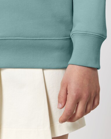 Mini Changer 2.0 - Das Iconic Kinder-Sweatshirt - Teal Monstera - 9-11/134-146cm bedrucken, Art.-Nr. STSK181C06009