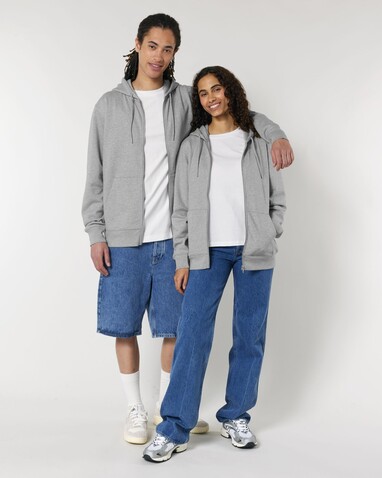 Cultivator 2.0 - Der Iconic Unisex-Zip-Hoodie - Heather Grey - XXL bedrucken, Art.-Nr. STSU179C2502X