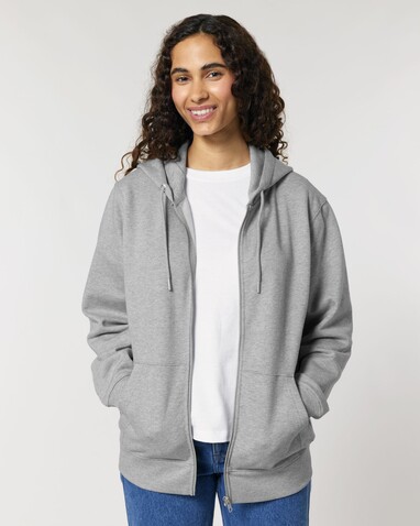 Cultivator 2.0 - Der Iconic Unisex-Zip-Hoodie - Heather Grey - M bedrucken, Art.-Nr. STSU179C2501M