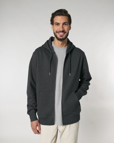 Cultivator 2.0 - Der Iconic Unisex-Zip-Hoodie - Dark Heather Grey - L bedrucken, Art.-Nr. STSU179C6511L