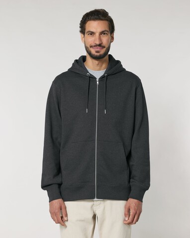 Cultivator 2.0 - Der Iconic Unisex-Zip-Hoodie - Dark Heather Grey - S bedrucken, Art.-Nr. STSU179C6511S