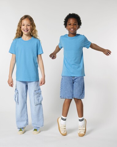 Mini Creator 2.0 - Das Iconic Kinder-T-Shirt - Aqua Blue - 3-4/98-104cm bedrucken, Art.-Nr. STTK184C14503