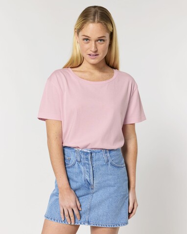 Stella Serena - Das Iconic Mid-Light Damen-Scoop-Neck-T-Shirt - Cotton Pink - XXL bedrucken, Art.-Nr. STTW173C0052X