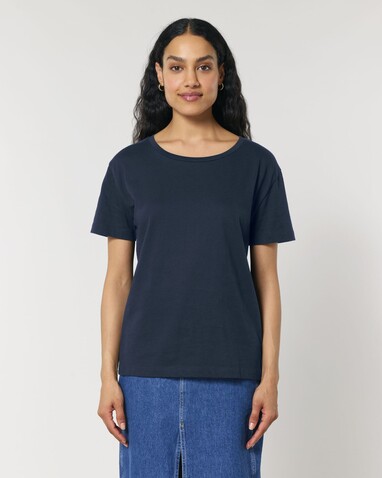 Stella Serena - Das Damen-T-Shirt mit weitem Rundhalsausschnitt - French Navy - M bedrucken, Art.-Nr. STTW173C7271M
