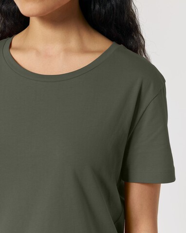 Stella Serena - Das Damen-T-Shirt mit weitem Rundhalsausschnitt - Khaki - XL bedrucken, Art.-Nr. STTW173C2231X Stella Serena - Das Damen-T-Shirt mit weitem Rundhalsausschnitt - Khaki - XL bedrucken, Art.-Nr. STTW173C2231X