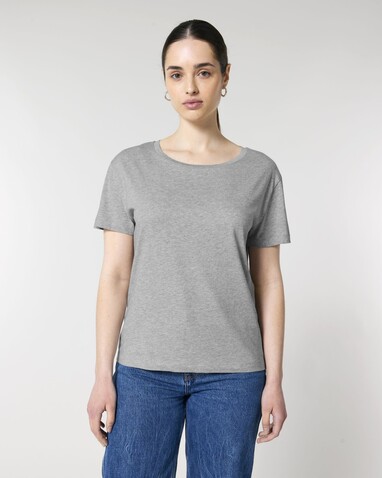 Stella Serena - Das Damen-T-Shirt mit weitem Rundhalsausschnitt - Heather Grey - S bedrucken, Art.-Nr. STTW173C2501S