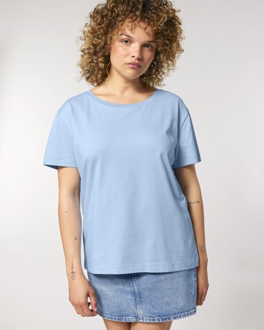 Stella Serena - Das Damen-T-Shirt mit weitem Rundhalsausschnitt - Blue Soul - XS bedrucken, Art.-Nr. STTW173C149XS