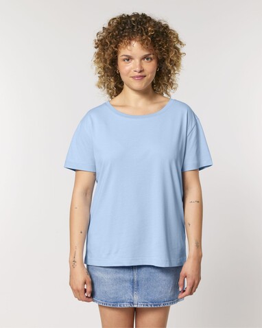 Stella Serena - Das Damen-T-Shirt mit weitem Rundhalsausschnitt - Blue Soul - XL bedrucken, Art.-Nr. STTW173C1491X