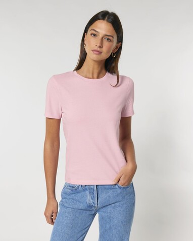 Stella Ella - Das kurze Fitted Damen-T-Shirt - Cotton Pink - L bedrucken, Art.-Nr. STTW174C0051L