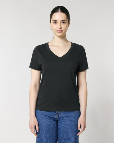 Stella Isla - Das Damen-T-Shirt mit V-Ausschnitt - Black - M bedrucken, Art.-Nr. STTW176C0021M