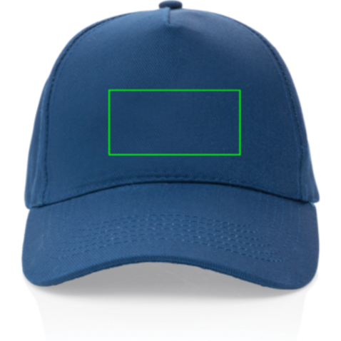 Impact 5 Panel Kappe aus 280gr rCotton mit AWARE™ Tracer navy blau bedrucken, Art.-Nr. P453.319