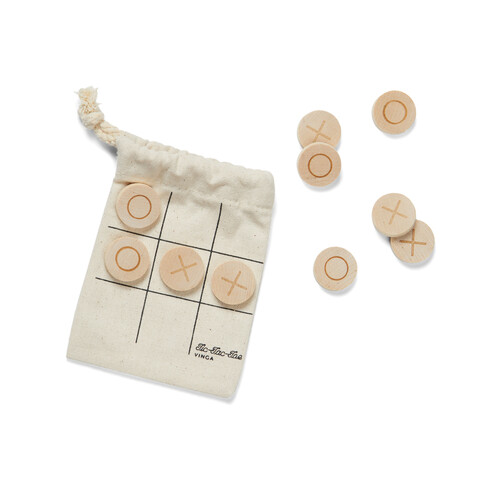 VINGA Tic-Tac-Toe Mini-Spiel braun bedrucken, Art.-Nr. V453029