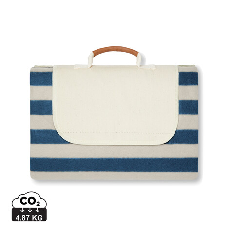VINGA Alba große GRS rPET Picknickdecke navy blau bedrucken, Art.-Nr. V4590005