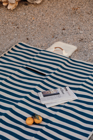 VINGA Alba große GRS rPET Picknickdecke navy blau bedrucken, Art.-Nr. V4590005