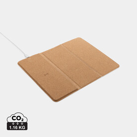 Wireless 10W Kork-Mauspad mit Ladefunktion und Ständer braun bedrucken, Art.-Nr. P308.519 Wireless 10W Kork-Mauspad mit Ladefunktion und Ständer braun bedrucken, Art.-Nr. P308.519