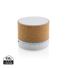 Kabelloser 3W-Lautsprecher aus Kork braun bedrucken, Art.-Nr. P329.959