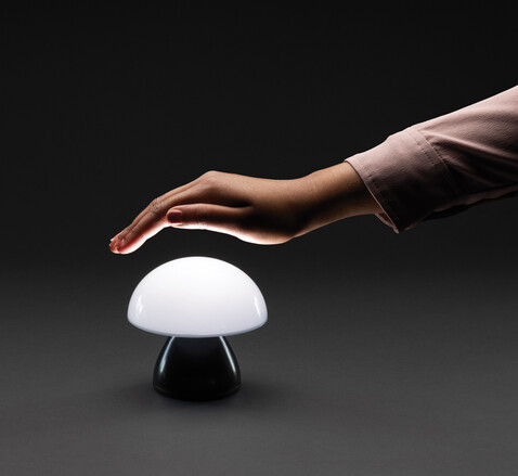 Luming wiederaufladbare USB-Tischlampe aus RCS Kunststoff schwarz bedrucken, Art.-Nr. P513.741